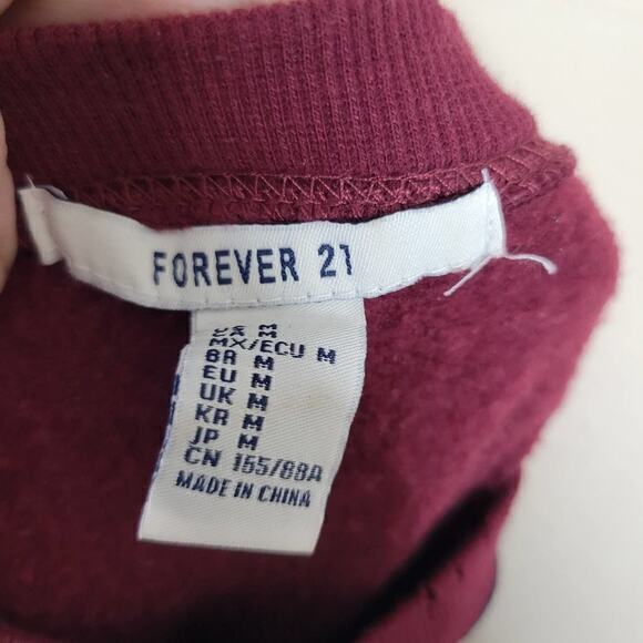 Forever 21 Sweatshirt FLIRT Graphic Drawstring Sweatshirt Medium - Picture 6 of 8